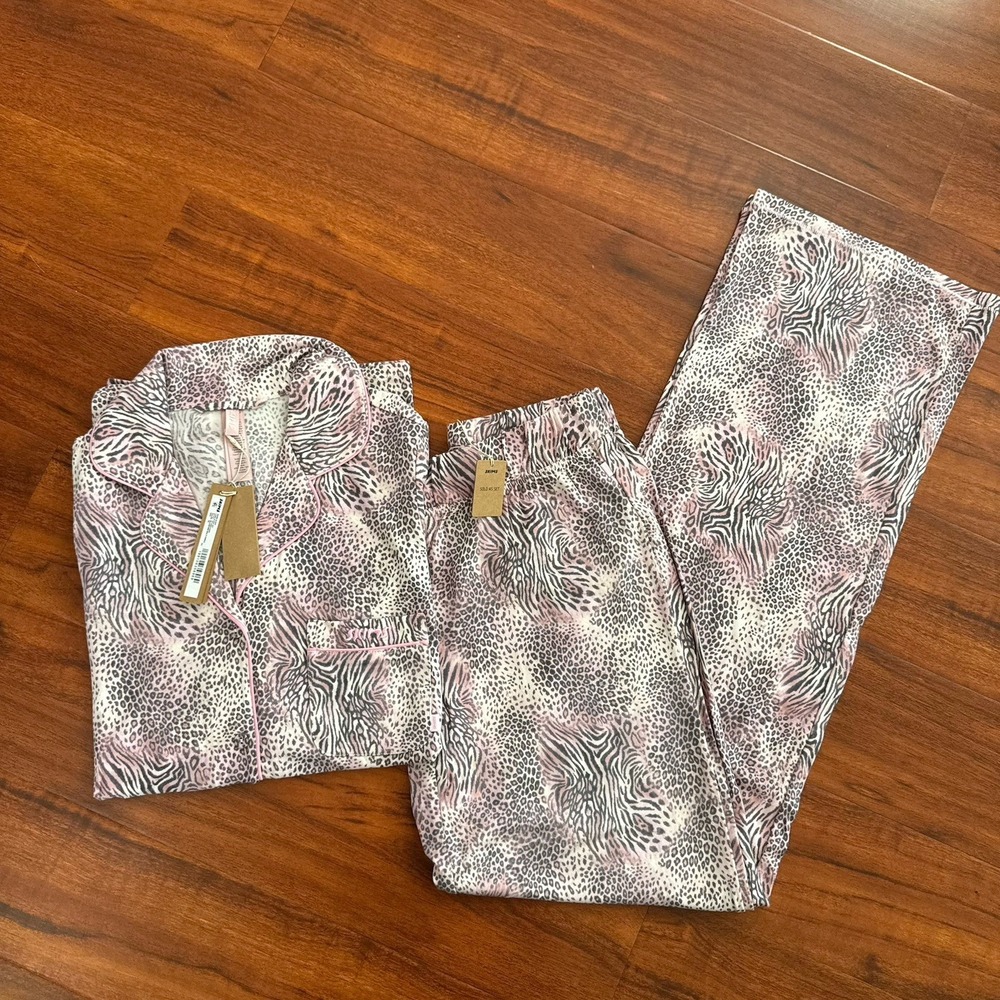 Skims Sleep Long Sleeve Set Bloom Mini Multi Animal Size XS NWT